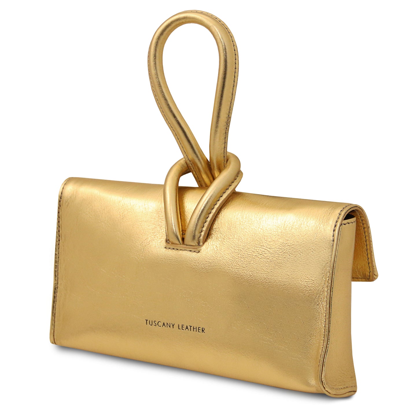 TL Gold Leather Clutch