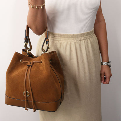 Minerva Leather Bucket Bag