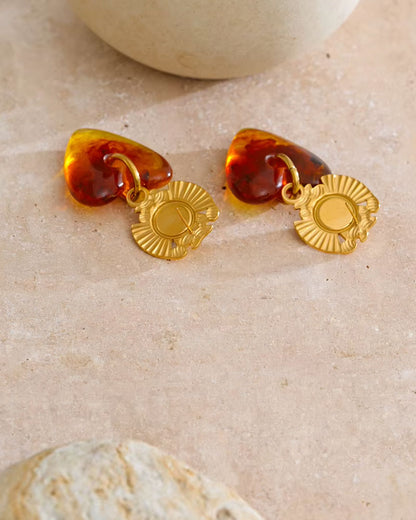 Amber Heart Muse Earrings
