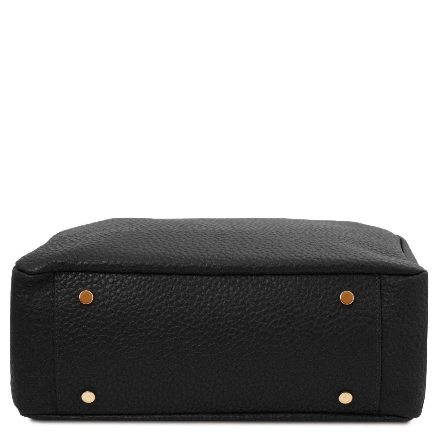 Amy Soft Leather Tote Bag Black with Protective gold tone Hardware at the Bottom of the Bag by Montipi Australia