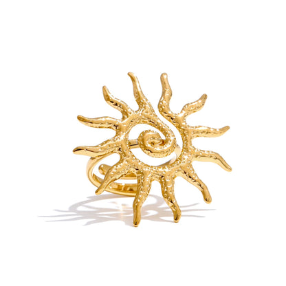 sun shape gold ring by Montipi