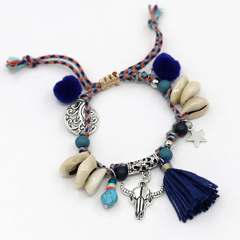 Beach Bohemian Colourful Beads Shell Bracelet Montipi