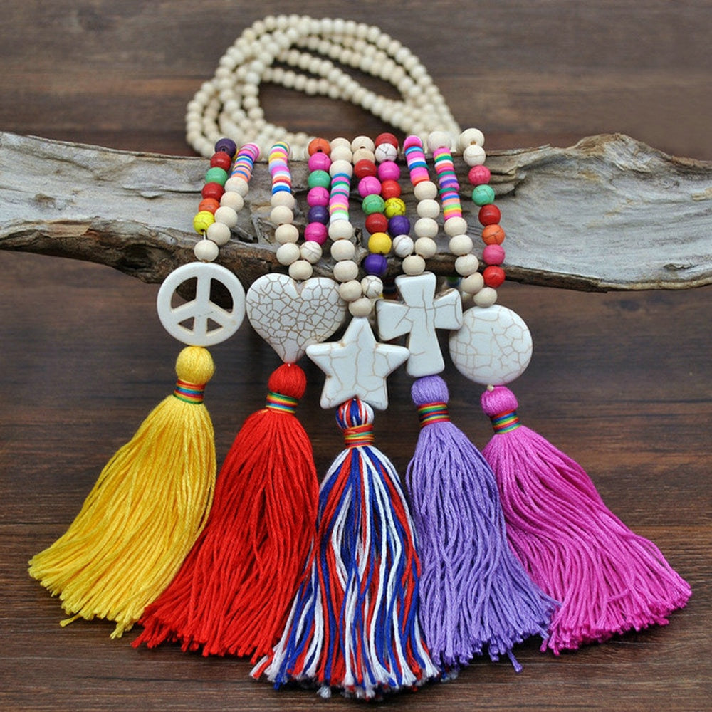 Beach Boho Hippie Colours Beaded Necklace Montipi