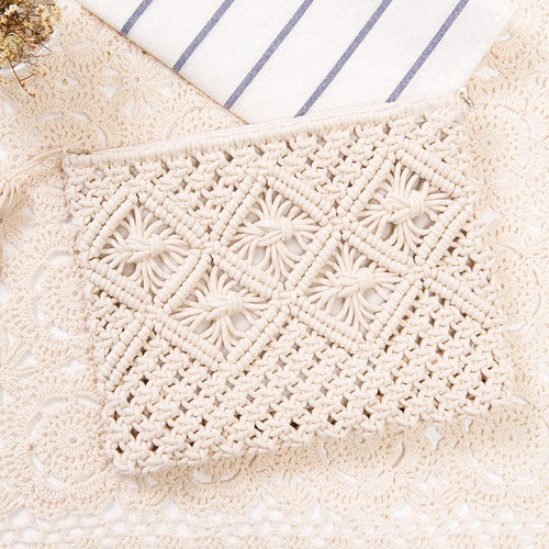 Beach Boho Macrame Clutch Bag Montipi