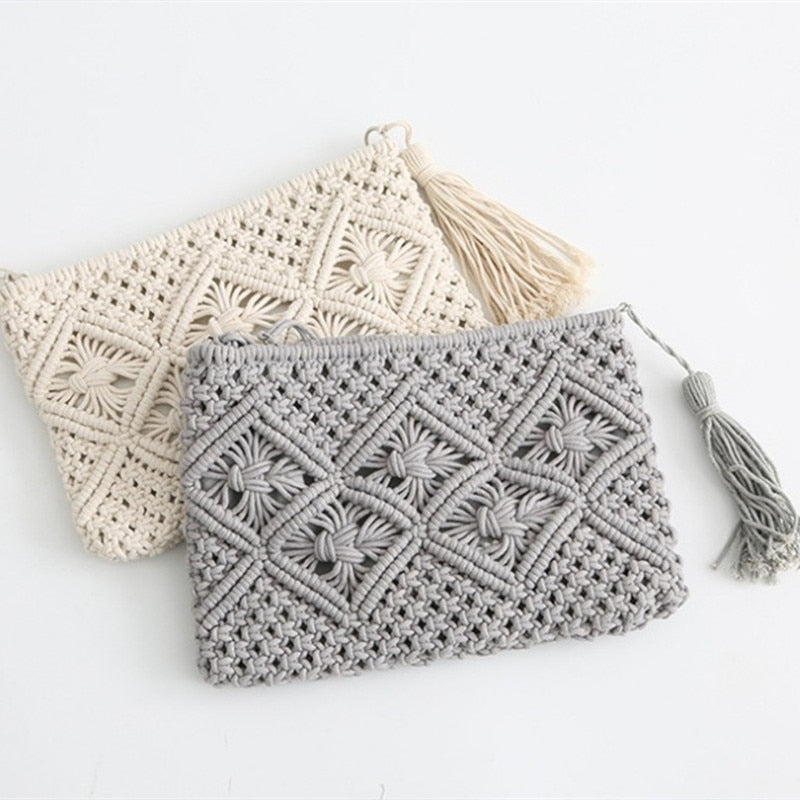 Beach Boho Macrame Clutch Bag Montipi