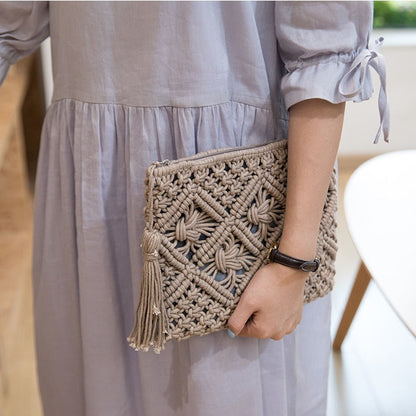 Beach Boho Macrame Clutch Bag Montipi
