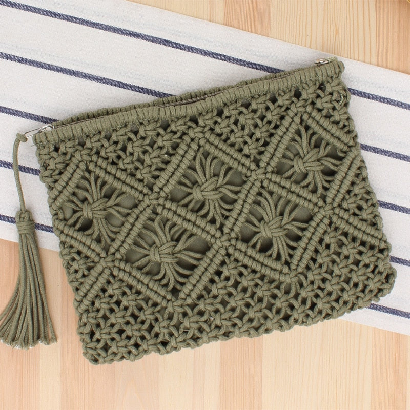 Beach Boho Macrame Clutch Bag Montipi
