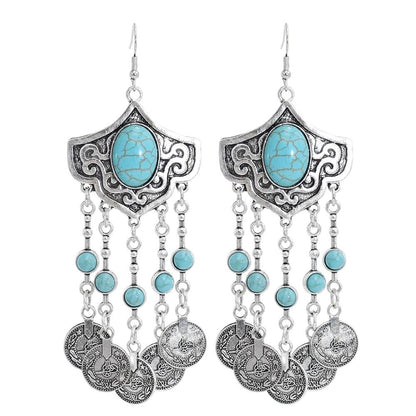 Bohemian Ethnic Blue Ornaments Earrings Montipi