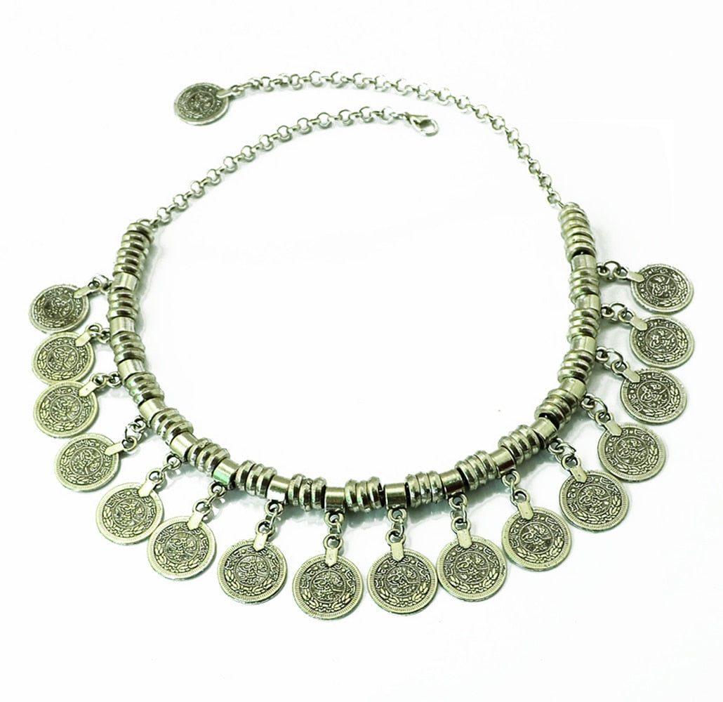 Bohemian Statement Gypsy Coins Necklace Montipi