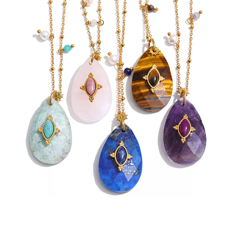 Bohemian Talisman Gemstone Necklace