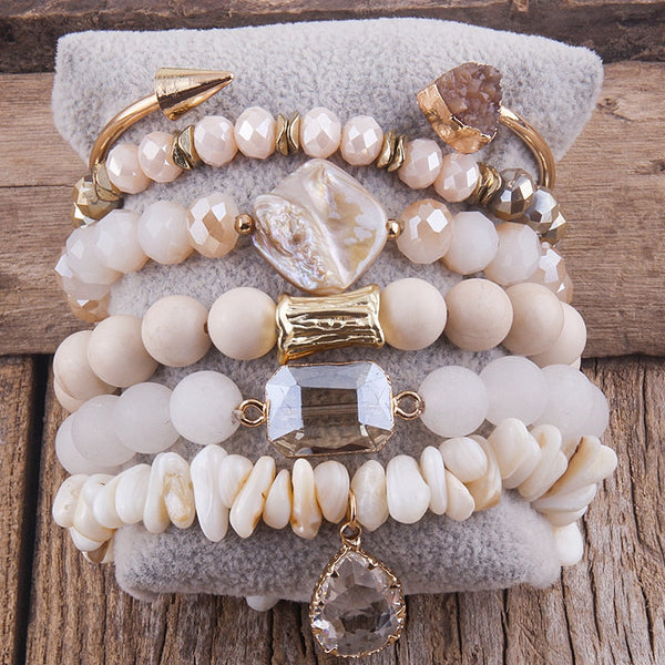 Boho Chic Statement Beaded Bracelet Set Montipi