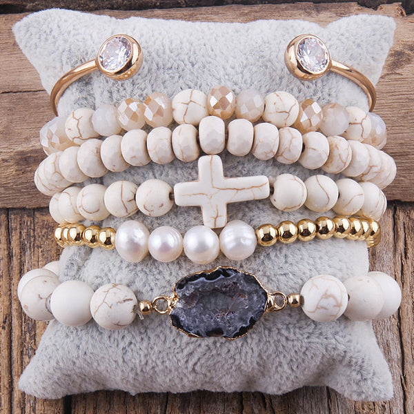 Boho Chic Statement Beaded Bracelet Set Montipi