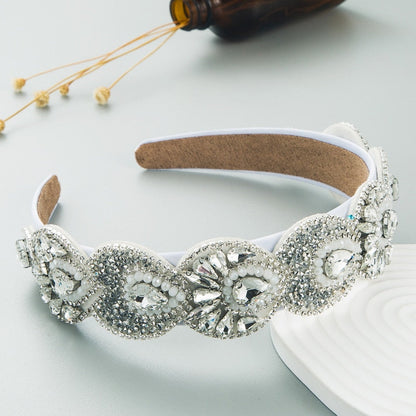 Bridal Boho White Crystals Headband Montipi