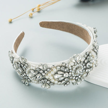Bridal Boho White Crystals Headband Montipi