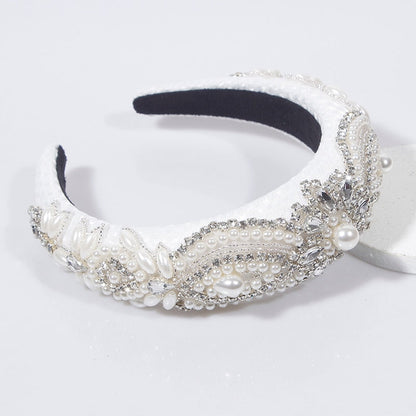 Bridal Boho White Crystals Headband Montipi