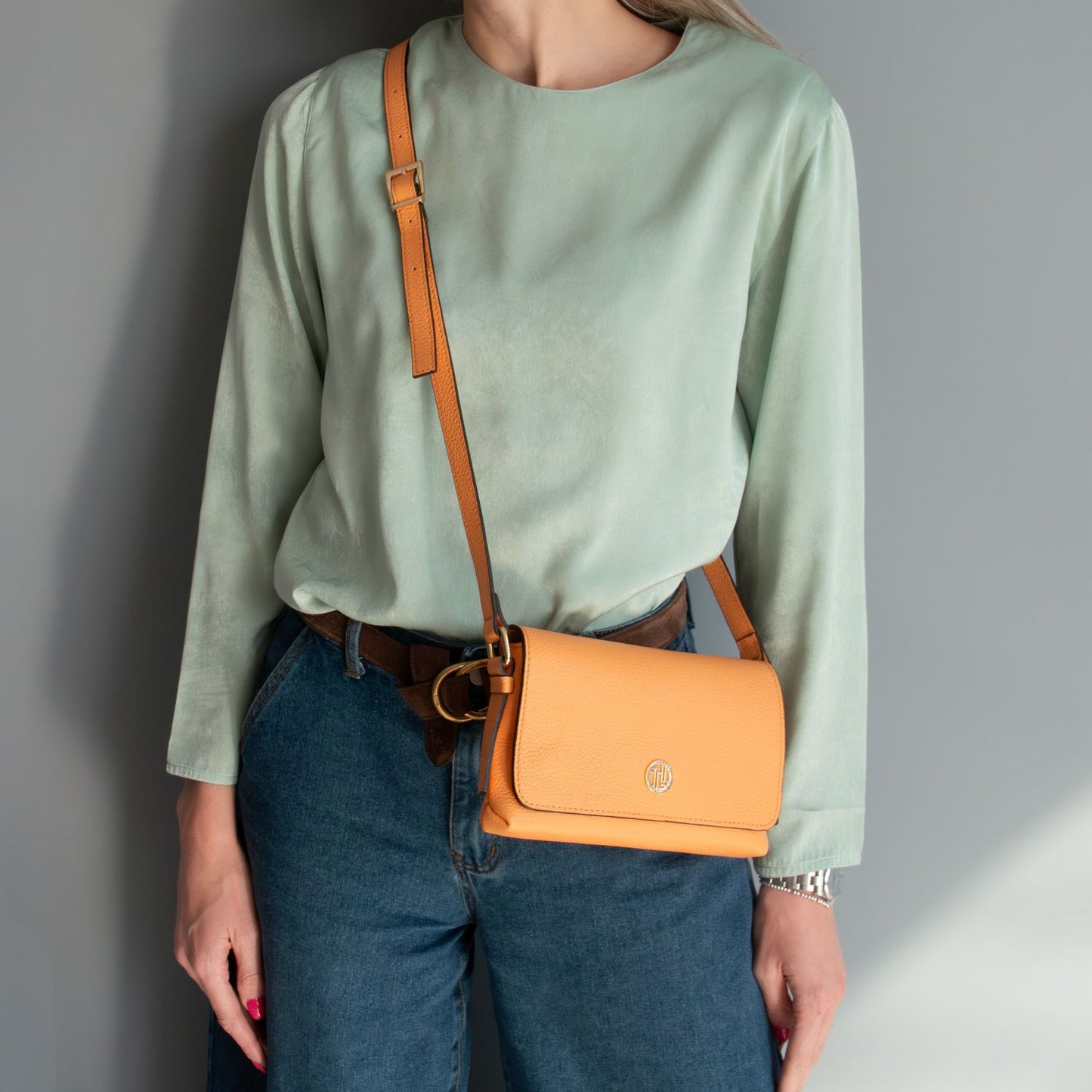 Biscuit Soft Leather Crossbody Bag