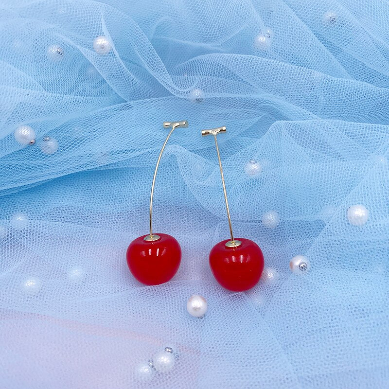 Cherry Earrings Resin Drop Earrings Montipi