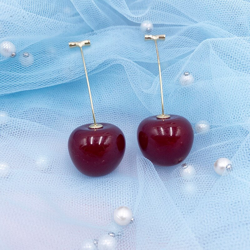 Cherry Earrings Resin Drop Earrings Montipi