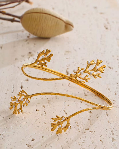 Coral Gold Arm Cuff