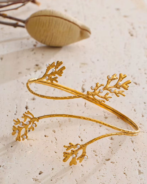 Coral Gold Arm Cuff