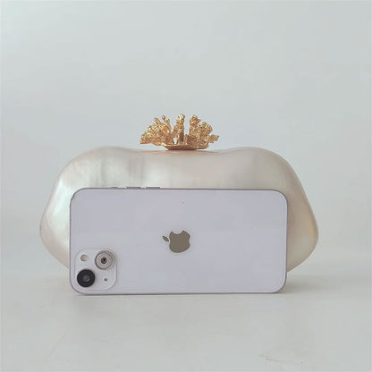 Coral Pearl Clutch Bag