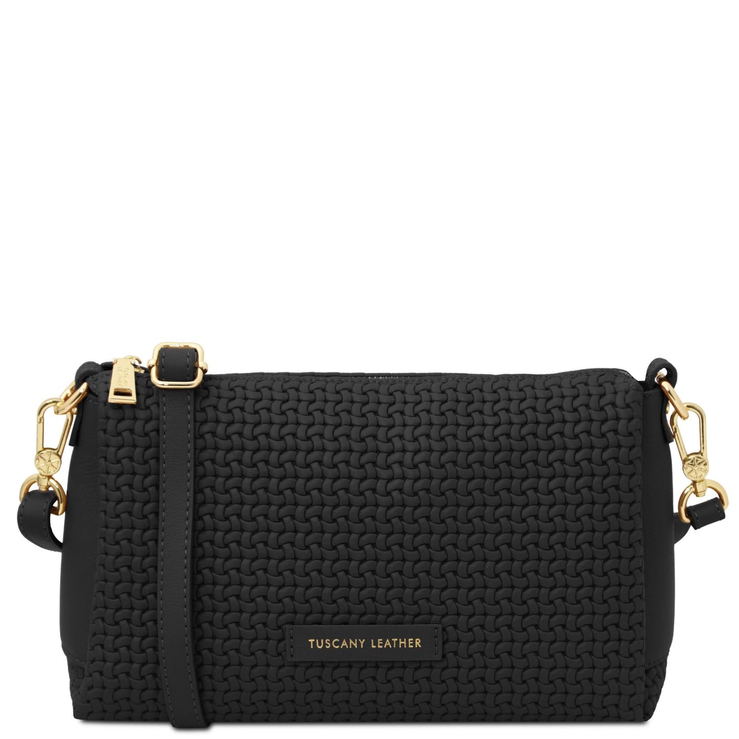 Dedalo Woven Leather Shoulder Bag