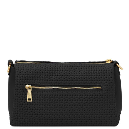 Dedalo Woven Leather Shoulder Bag