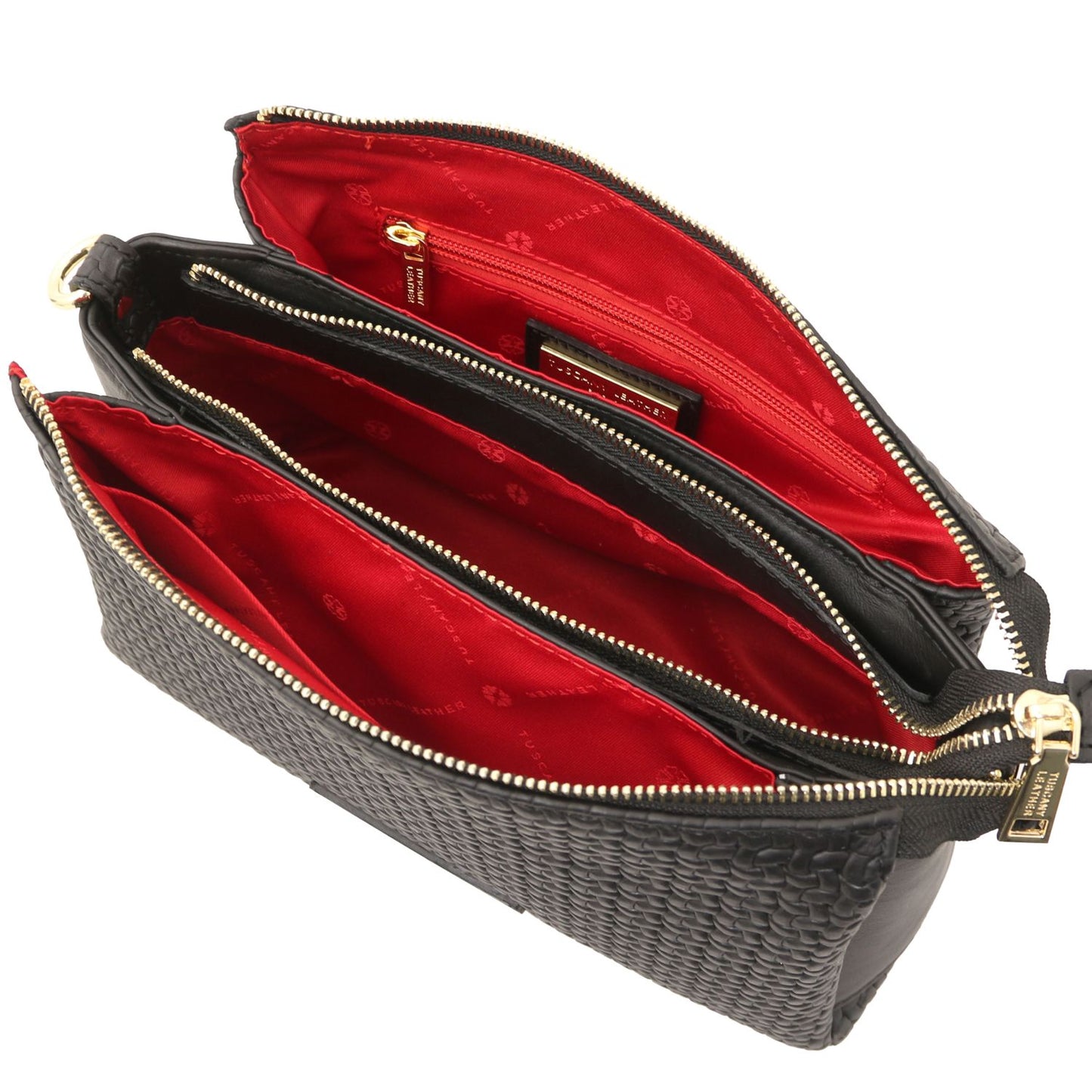 Dedalo Woven Leather Shoulder Bag