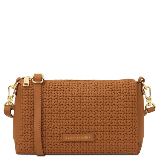 Dedalo Woven Leather Shoulder Bag