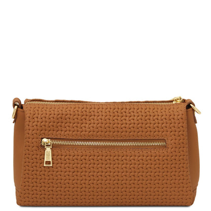 Dedalo Woven Leather Shoulder Bag