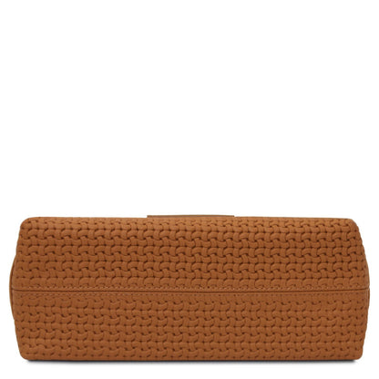 Dedalo Woven Leather Shoulder Bag