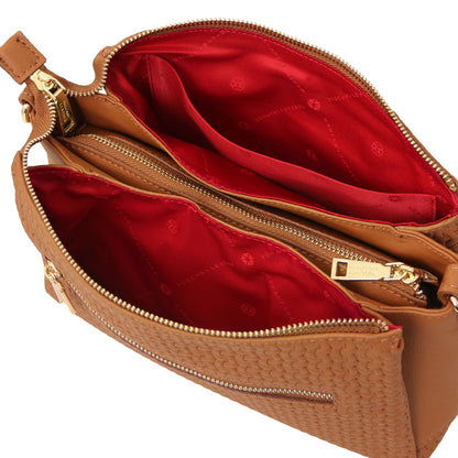 Dedalo Woven Leather Shoulder Bag