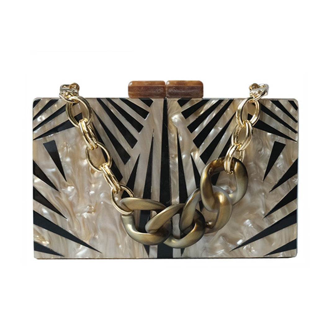 Eclectic Boho Designer Zebra Acrylic Bag Montipi