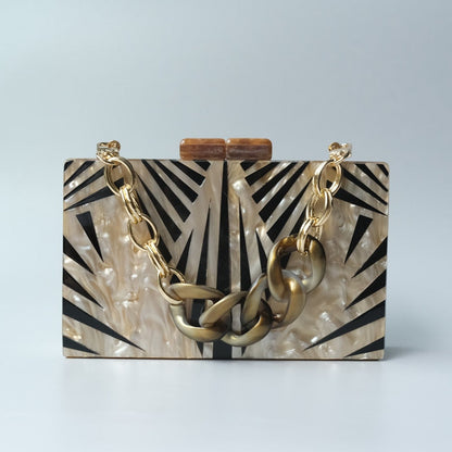 Eclectic Boho Designer Zebra Acrylic Bag Montipi