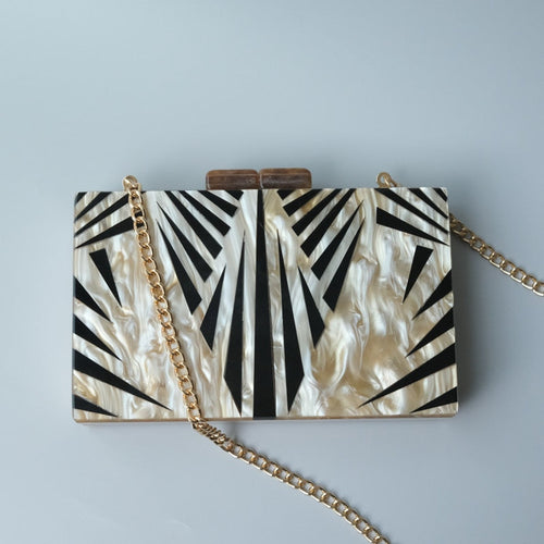 Eclectic Boho Designer Zebra Acrylic Bag Montipi