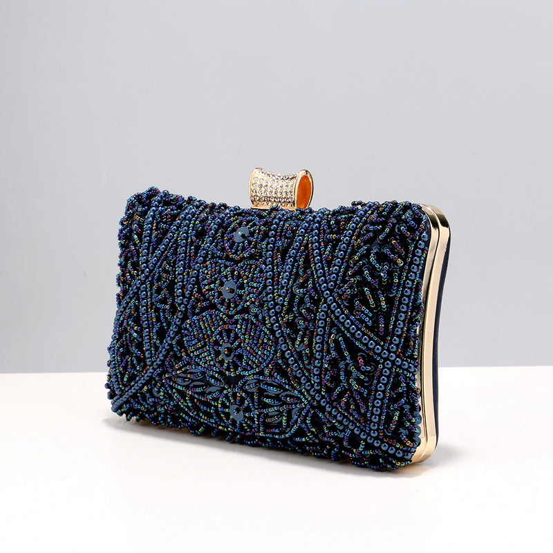 Elegant and Sophisticated London Blue Pearl Evening Clutch Bag by Montipi Australia