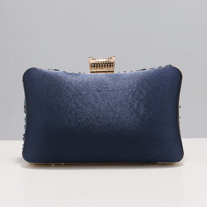 Elegant and Sophisticated London Blue Pearl Evening Clutch Bag with soft blue satin back by Montipi Australia