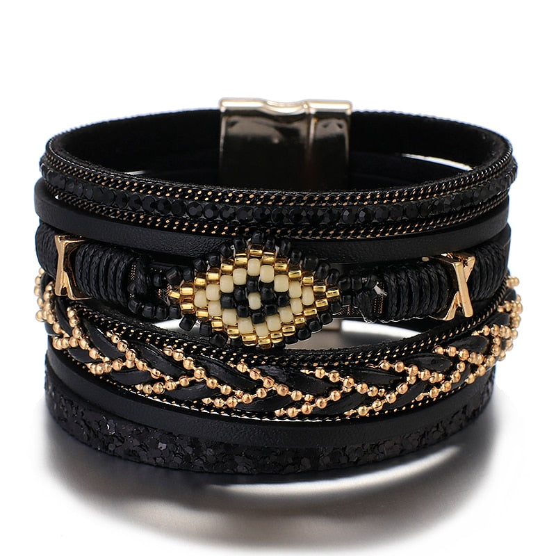 Ethnic Boho Beads Magnetic Bracelet Montipi