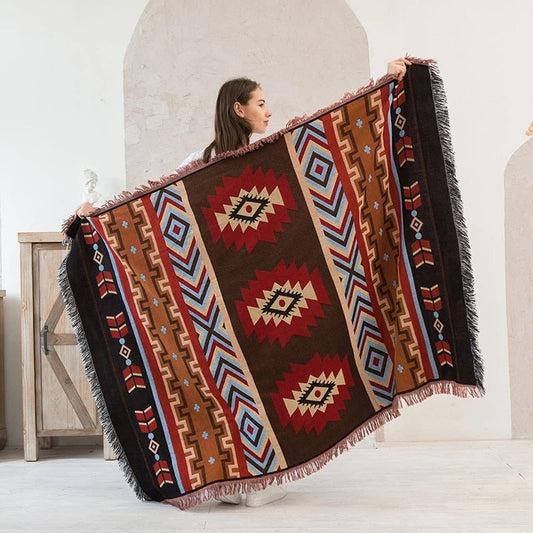 Ethnic Boho Striped Mexico Picnic Blanket Montipi