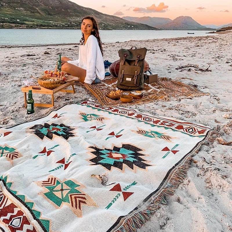 Ethnic Boho Wild Mexico Picnic Blanket Montipi