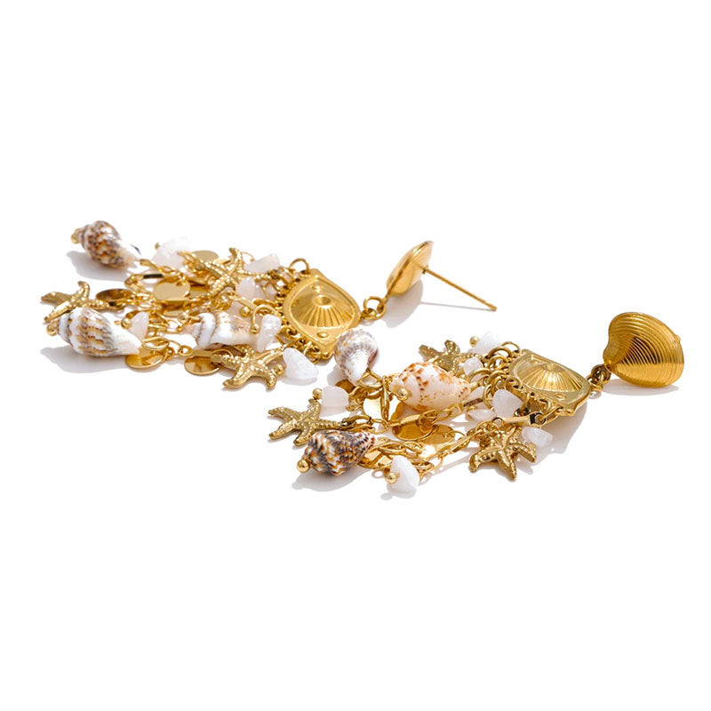 Evil Eye Shell Earrings