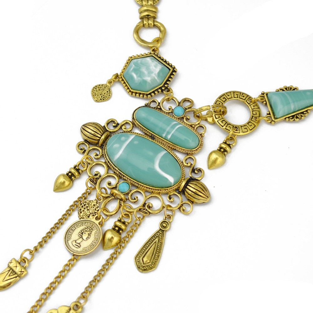 Exotic Boho Antique Turquoise Necklace Montipi
