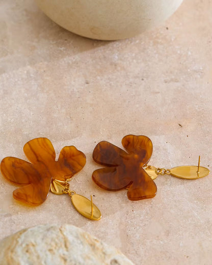 Floral Amber Earrings