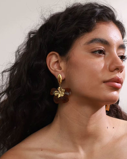 Floral Amber Earrings