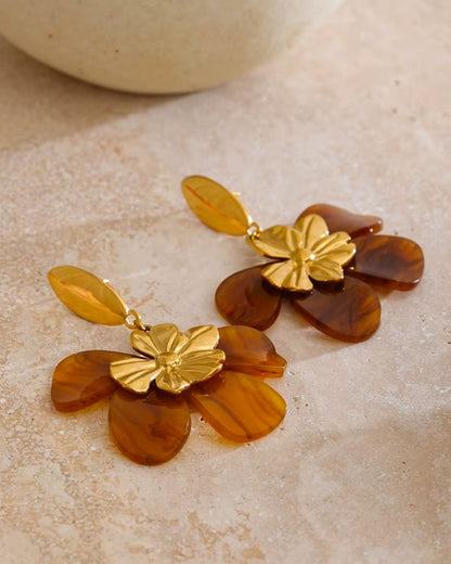Floral Amber Earrings