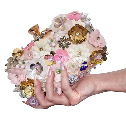 Floral Pearl Elegance Clutch Bag - Montipi