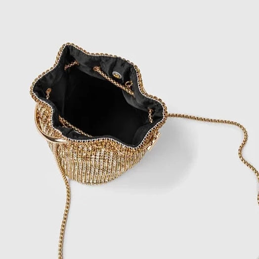 Gold Boheme Luxe Mini Bucket Bag Montipi