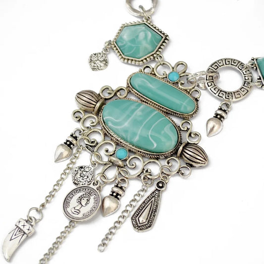 Gypsy Queen Bohemian Turquoise Necklace Montipi