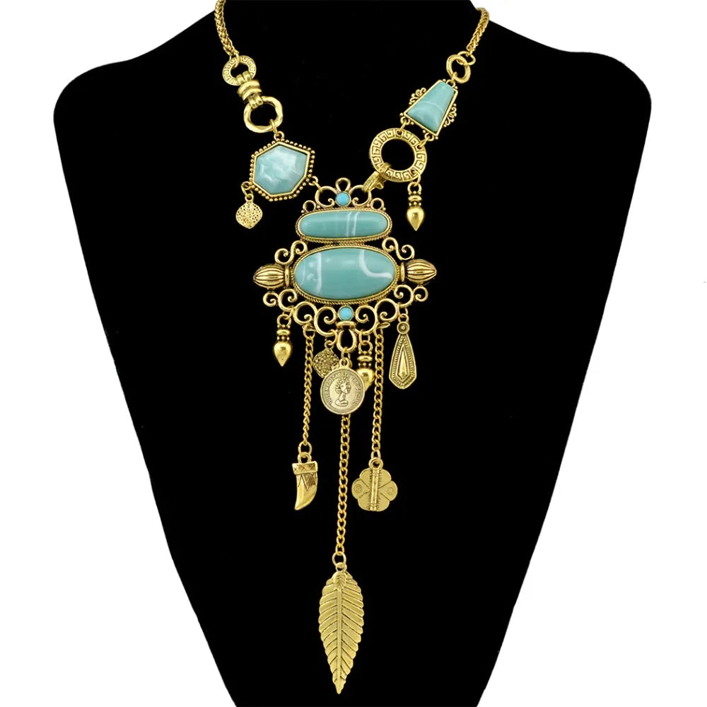 Gypsy Queen Bohemian Turquoise Necklace