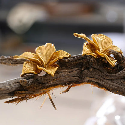 Isabella Gold Flower Earrings